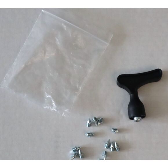 Adidas Track & Field Cleats Spikes & Wrench Tool Kit w/12 Silver Spikes - Picture 1 of 5